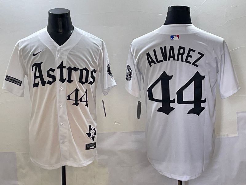 Men 2025 Houston Astros #44 Alvarez White Five generations Joint Name Nike MLB Jersey style 7->houston astros->MLB Jersey